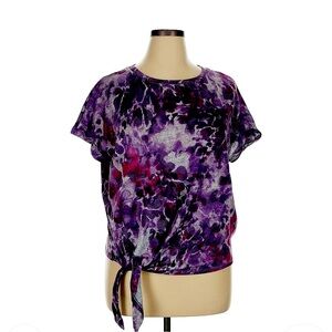 Simply Vera Wang Purple and Black Abstract Blouse